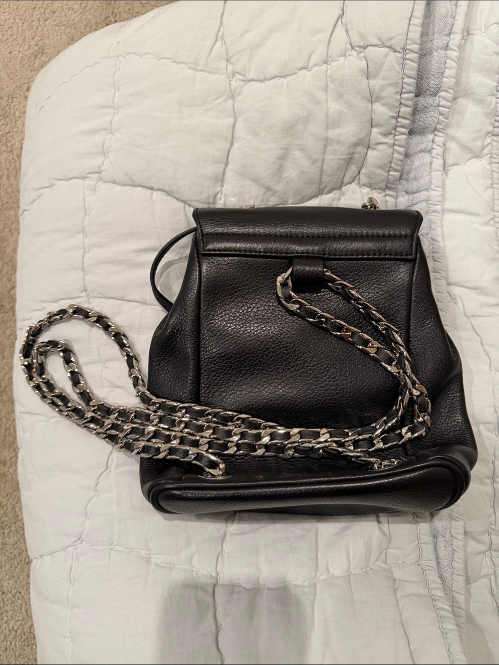 Dylan Kain Leather Chain-Strap Mini Backpack Shoulder Bag - Picture 2 of 6